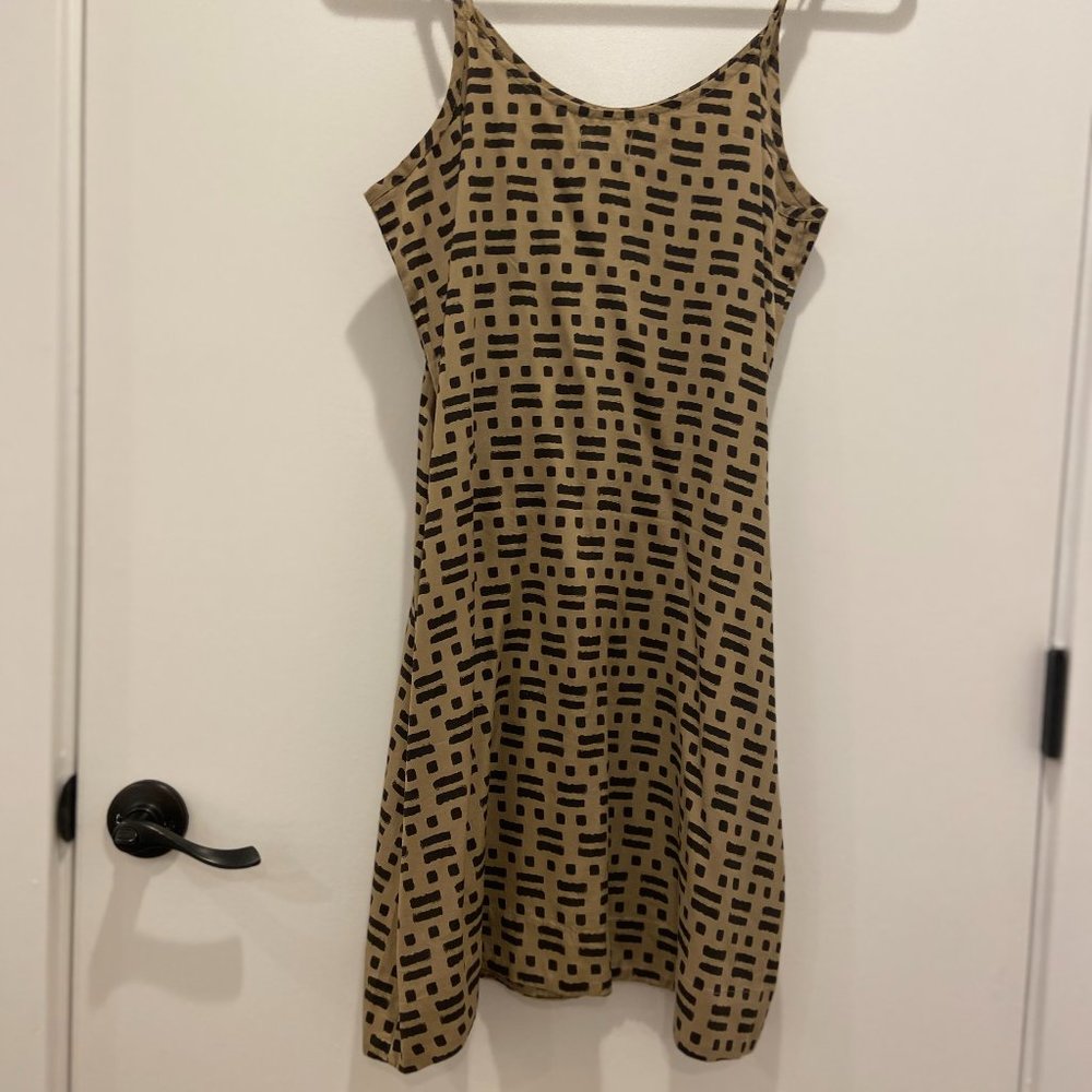 Upwest Tank Dress - Tan/Black Print - Medium